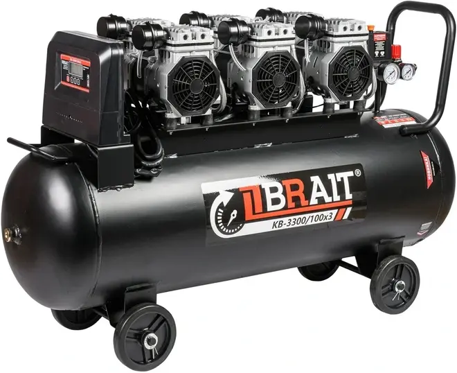 Brait KB-3300/100X3 компрессор воздушный безмасляный (3300 Вт бар8 бар)