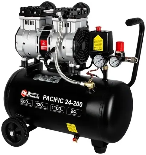 Quattro Elementi Pacific 24-200 компрессор поршневой безмасляный ( бар8 бар) №915-335