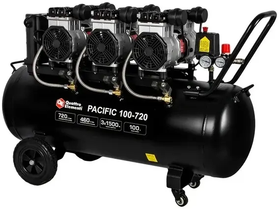 Quattro Elementi Pacific 100-270 компрессор поршневой безмасляный (4500 Вт бар8 бар)