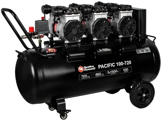 Quattro Elementi Pacific 100-270 компрессор поршневой безмасляный (4500 Вт бар8 бар)