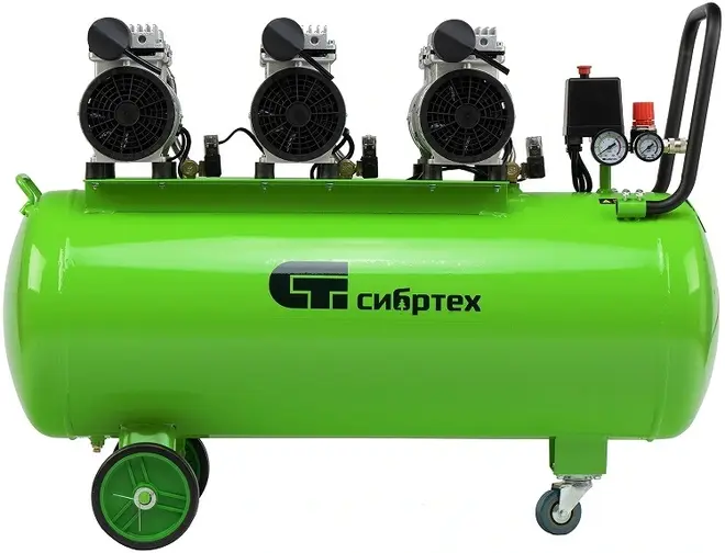Сибртех МБ 2250/100 компрессор безмаслянный малошумный (2250 Вт)