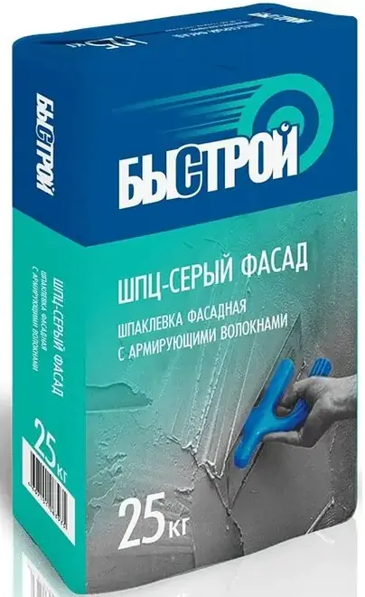 Быстрой ШПЦ-Серый Фасад смесь шпаклевочная фасадная цементная (25 кг)