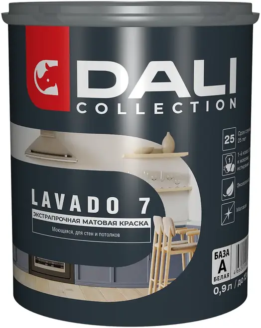 Dali Collection Lavado 7 краска экстрапрочная моющаяся для стен и потолков (4.2 л) бесцветная