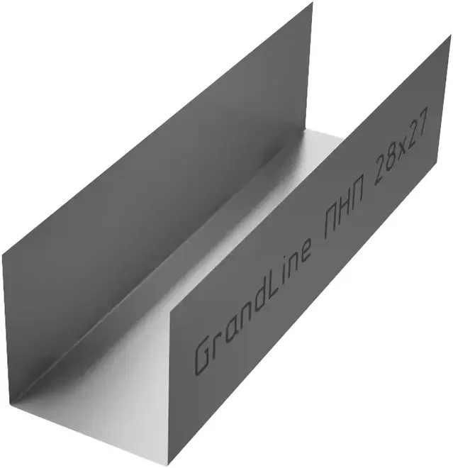 Grand Line профиль потолочный направляющий (ППН 28*27*3 м/0.5 мм)