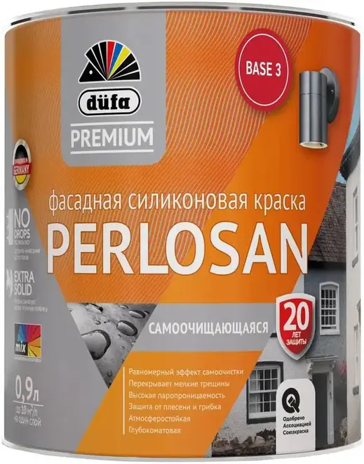 Dufa Premium Perlosan краска фасадная силиконовая (900 мл) бесцветная
