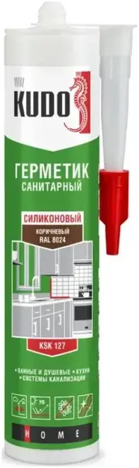 Kudo герметик санитарный силиконовый (280 мл) коричневый
