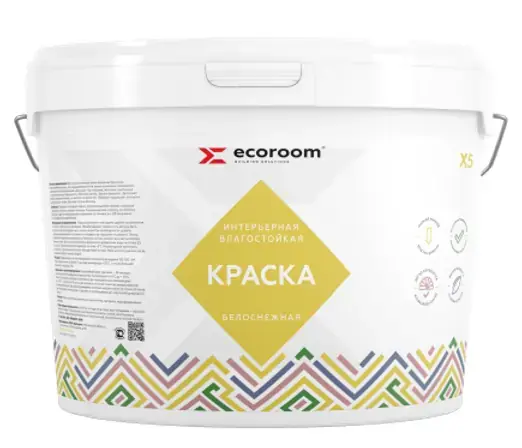 Ecoroom Х-5 краска интерьерная акриловая влагостойкая белоснежная (45 кг) белоснежная