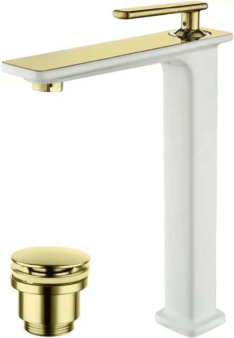 Lemark Mista LM6409 смеситель для раковины белый/золото (LM6409WG)