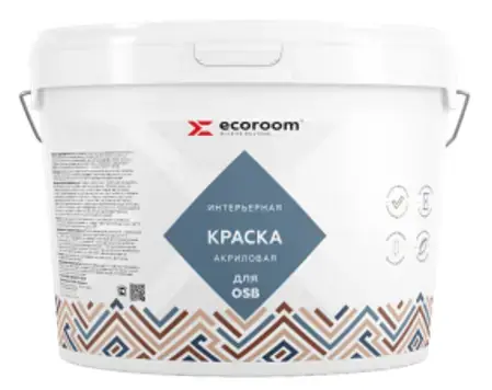 Ecoroom краска акриловая интерьерная для OSB (10 л) супербелая