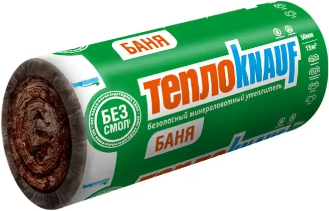 Кнауф ТеплоKnauf Banya TK R40MR рулон минераловатный (1.2*12.5 м/50 мм)