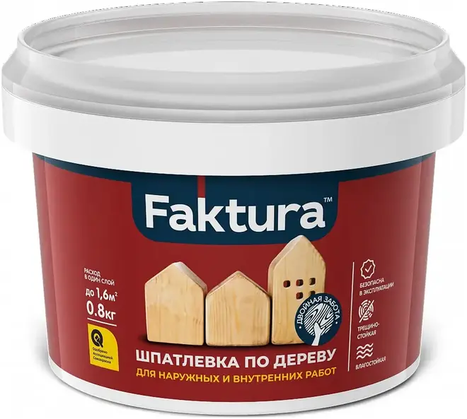 Faktura шпатлевка акриловая по дереву (800 г) махагон