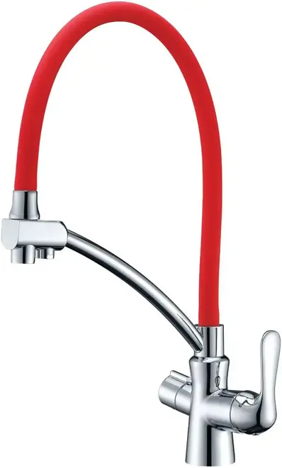 Lemark Comfort LM3070 смеситель для кухни с подключением к фильтру хром/красный (LM3070C-Red)