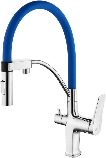 Lemark Comfort LM3074 смеситель для кухни с подключением к фильтру хром/синий (LM3074C-Blue)