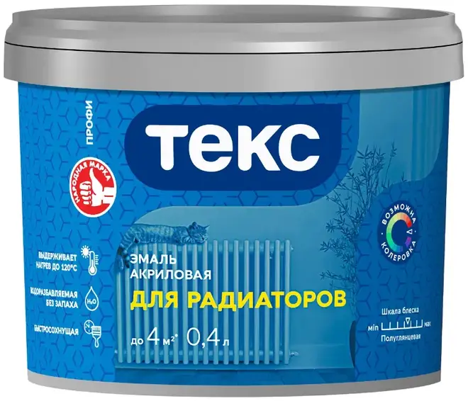 Текс Универсал для Радиаторов эмаль акриловая (400 мл) белая