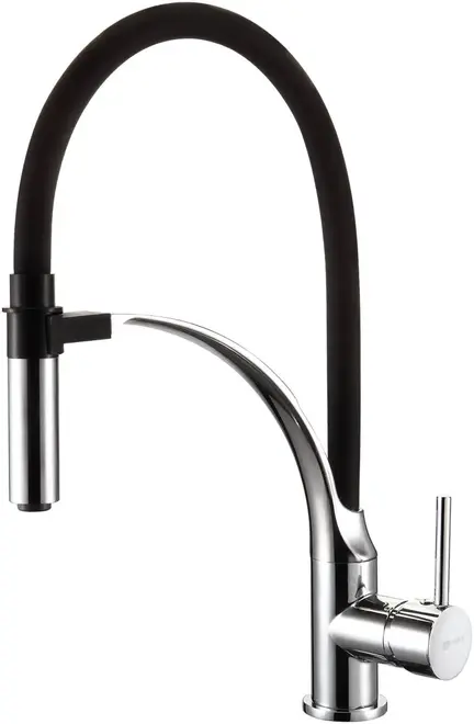Lemark Soul LM6007 смеситель для кухни с гибким изливом черный/хром (LM6007C)