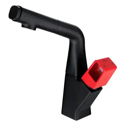 Lemark Soul LM6008 смеситель для кухни с вытяжной лейкой черный/красный (LM6008BR)