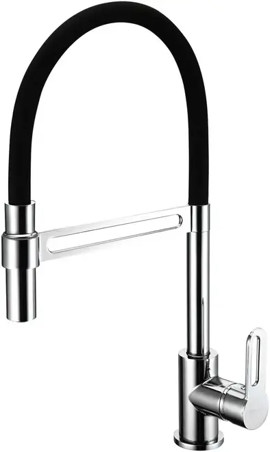 Lemark Soul LM6006 смеситель для кухни с гибким изливом черный/хром (LM6006C)