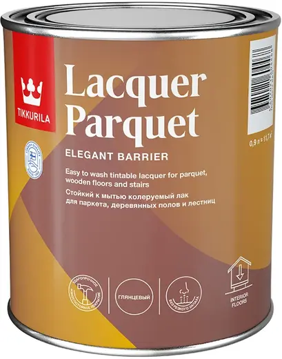 Тиккурила Lacquer Parquet лак для внутренних работ паркетный алкидно-уретановый (900 мл) глянцевый