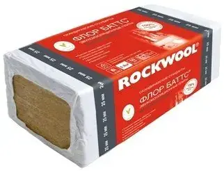 Rockwool Флор Баттс звукоизоляционная плита из каменной ваты бесшумный пол (0.6*1 м/40 мм)