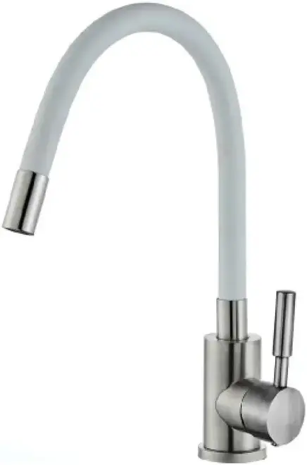 Vieir V15031 смеситель для кухни с гибким изливом белый (V15031-F)