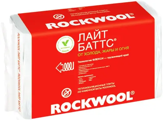 Rockwool Лайт Баттс легкая гидрофобизированная теплоизоляционная плита (0.6*1 м/120 мм)