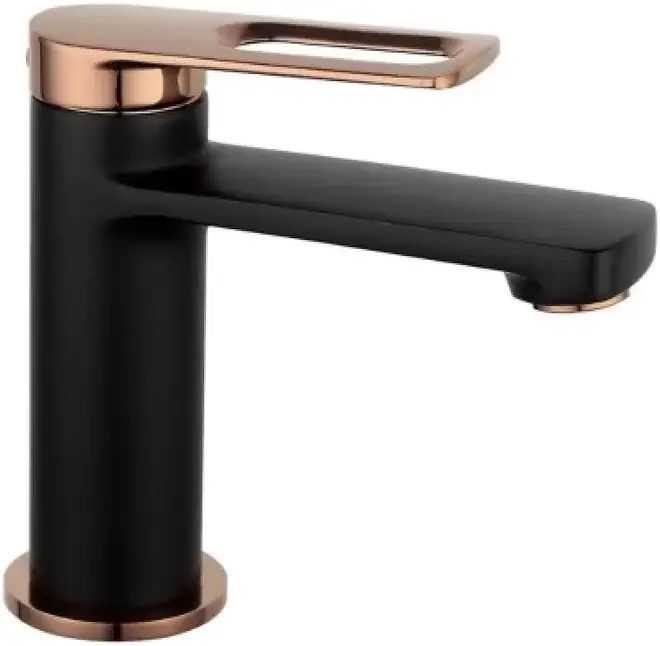 Vieir V293511 смеситель для раковины черный/золото (V293511-CL)