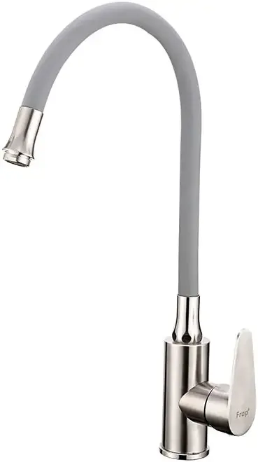 Frap F4448 смеситель для кухни с гибким изливом сатин/серый (F4448)