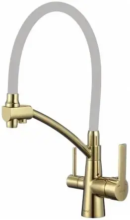 Savol S-L1805B смеситель для кухни с подключением к фильтру серый/золото (S-L1805B-04)