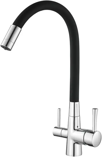 Savol S-L1806 смеситель для кухни со встроенным фильтром черный/хром (S-L1806-01)