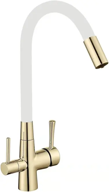 Savol S-L1806B смеситель для кухни со встроенным фильтром белый/золото (S-L1806B-02)