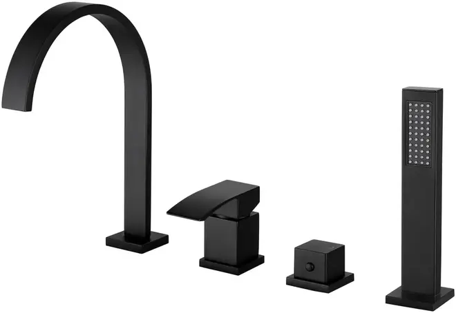 Abber Wasserfall AF8613 смеситель на борт ванны черный матовый (AF8613B)