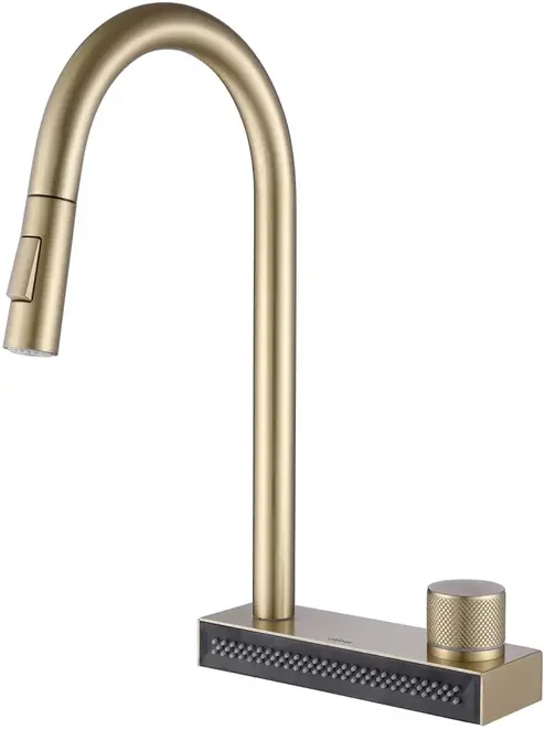 Abber Wasser Kreis AF8114 смеситель для кухни с выдвижной лейкой золото матовое (AF8114G)