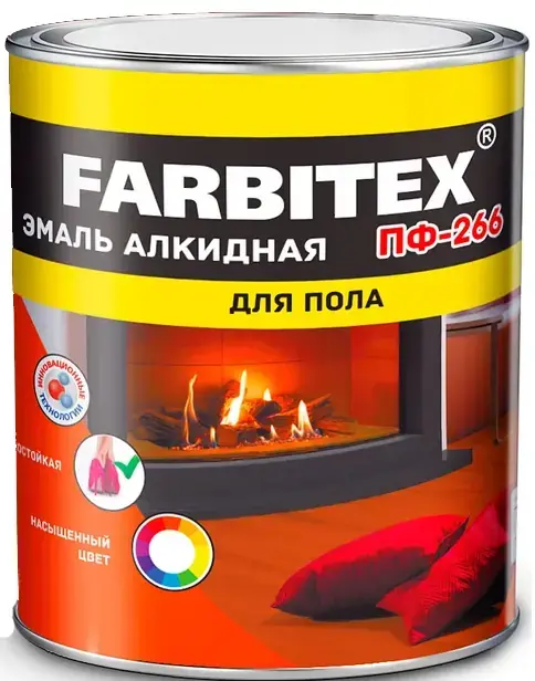 Farbitex ПФ-266 эмаль алкидная для пола (1.8 кг) желто-коричневая