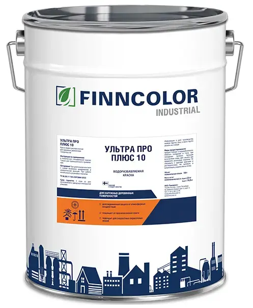 Finncolor Industrial Ультра Про Плюс 10 краска акрилатная матовая (18 л) бесцветная