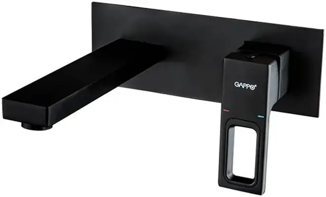 Gappo G1017 смеситель для раковины скрытого монтажа черный матовый (G1017-16)