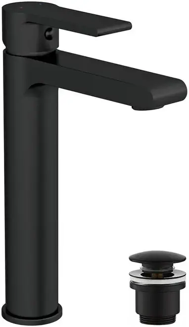Cersanit Brasko Black смеситель для раковины черный матовый (A63111)