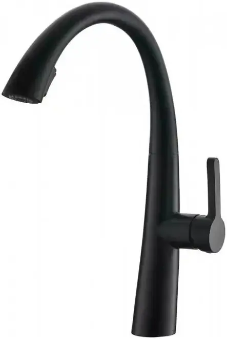Профсан Steel Black ПСМ-301-9 смеситель для кухни с выдвижной лейкой черная бронза матовая (ПСМ-301-9)