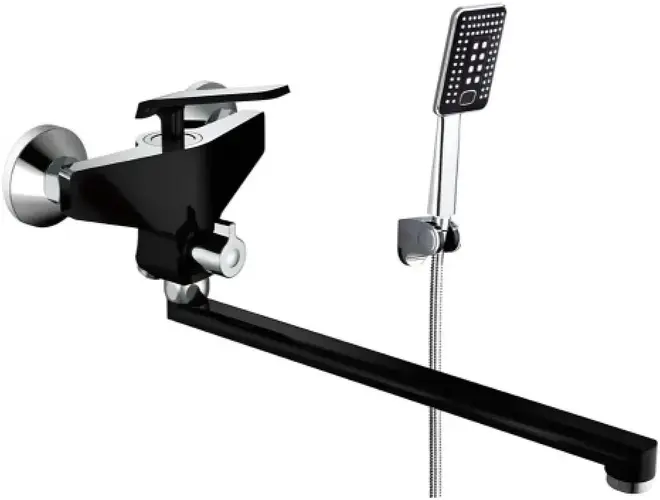 Vieir V333541 смеситель для ванны черный/хром излив 323 мм (V333541-C)