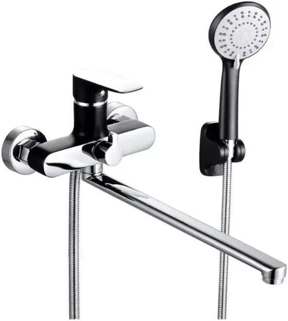 Vieir V263541 смеситель для ванны хром/черный излив 350 мм (V263541-C)