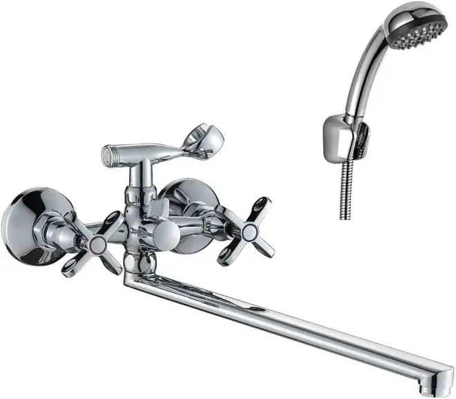 Rossinka Silvermix RS42 смеситель для ванны хром излив 350 мм (RS42-80)