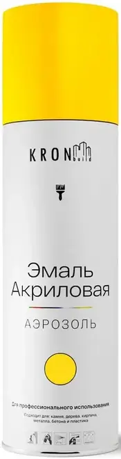 Kronbuild эмаль акриловая аэрозольная (520 мл) желтая RAL 1018 глянцевая
