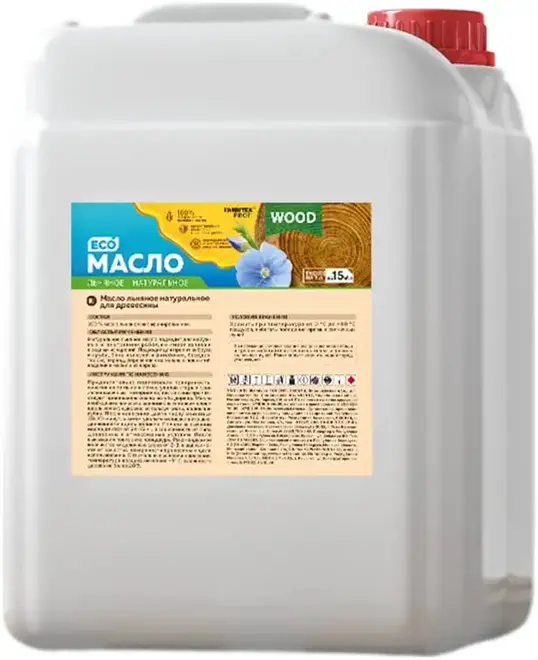 Farbitex Profi Wood масло льняное натуральное для древесины (3 л) прозрачный с желтым оттенком