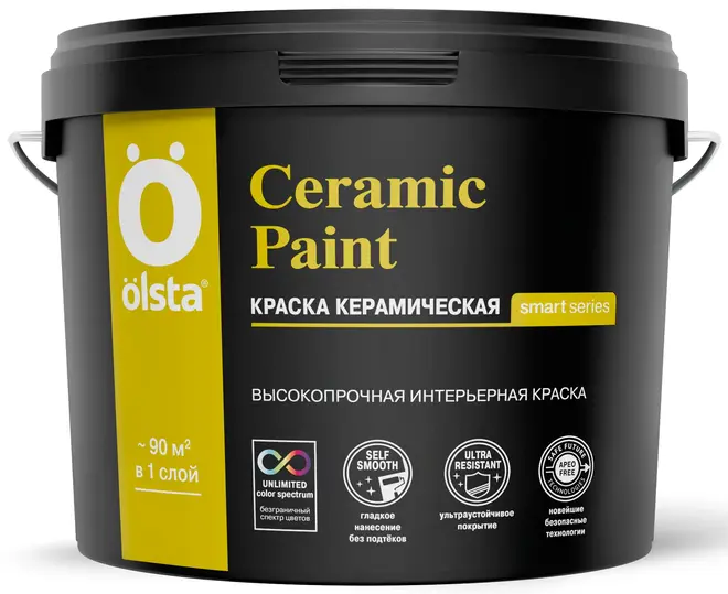 Olsta Ceramic Paint краска интерьерная высокопрочная (9 л) белая