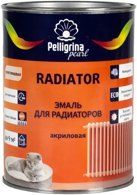 Pelligrina Pearl Radiator эмаль акриловая для радиаторов (900 г) белая (до +100°С)