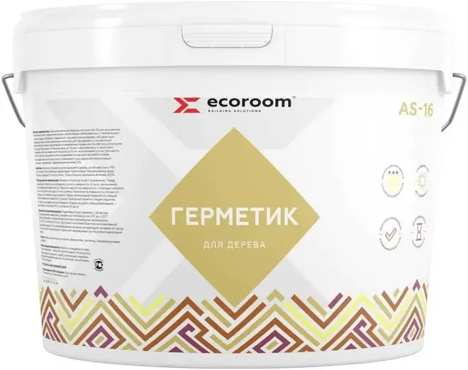 Ecoroom AS-16 герметик акриловый для дерева (15 кг) сосна