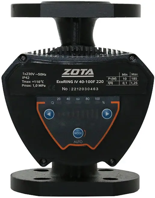 Zota Ecoring IV 25-100 180 насос циркуляционный для отопления с гайками