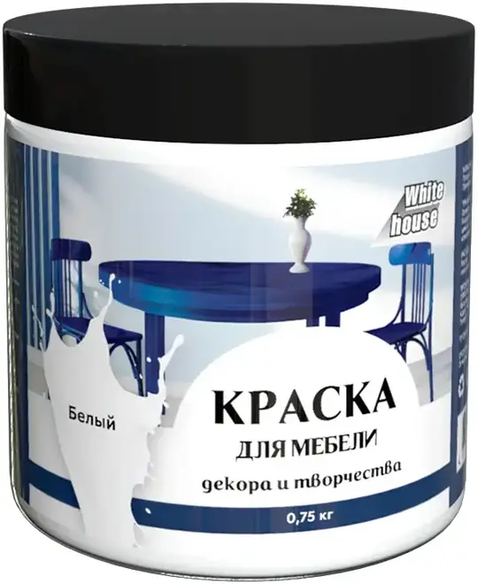 White House краска для мебели, декора и творчества (750 г) белая