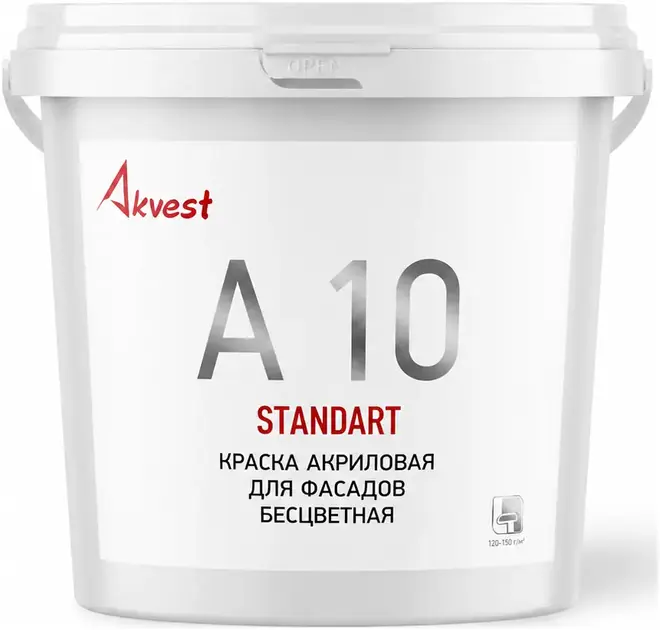 Аквест Standart А 10 краска акриловая для фасадов (39 кг)