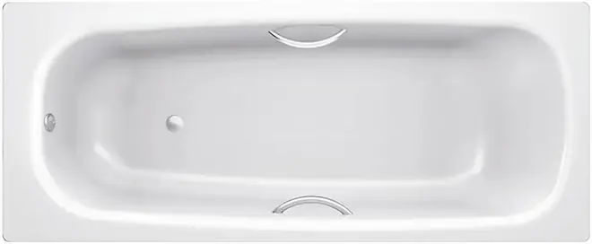 BLB Universal HG B75H ванна стальная с шумоизоляцией и отверстиями для ручек (белая универсальная) B75HTH001 Handles