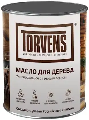 Torvens масло для дерева универсальное с твердым воском (5 л) бесцветное